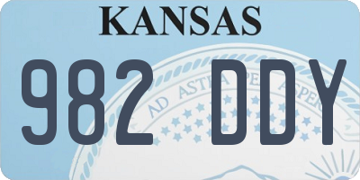 KS license plate 982DDY