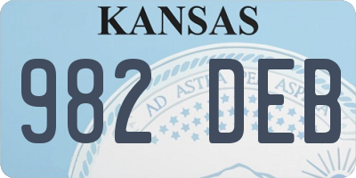 KS license plate 982DEB