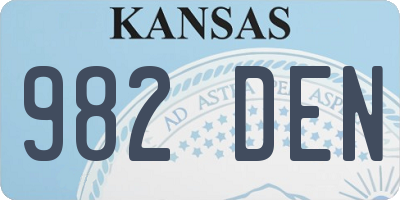 KS license plate 982DEN