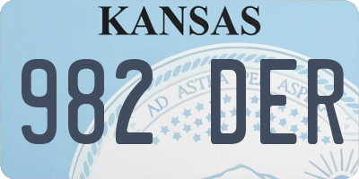 KS license plate 982DER
