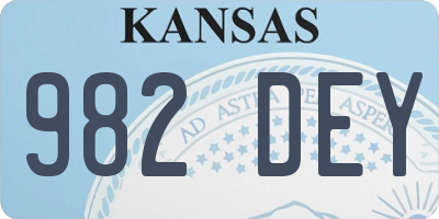 KS license plate 982DEY
