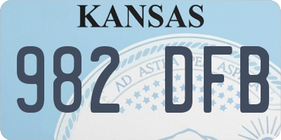 KS license plate 982DFB