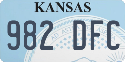 KS license plate 982DFC