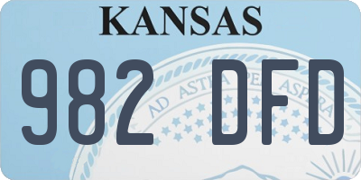 KS license plate 982DFD