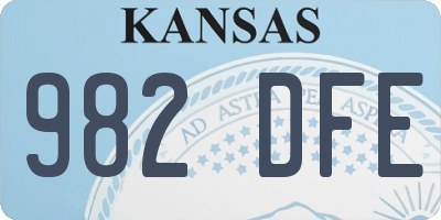 KS license plate 982DFE