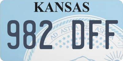 KS license plate 982DFF
