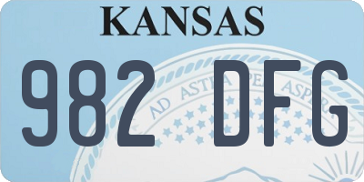 KS license plate 982DFG