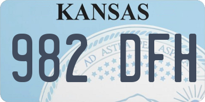 KS license plate 982DFH
