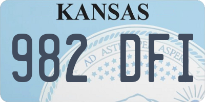 KS license plate 982DFI