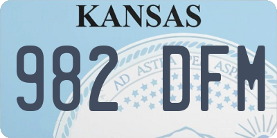 KS license plate 982DFM
