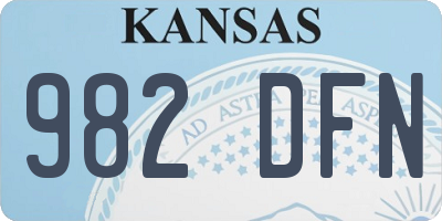 KS license plate 982DFN