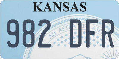 KS license plate 982DFR