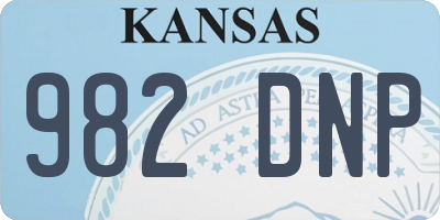 KS license plate 982DNP