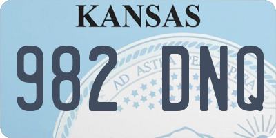 KS license plate 982DNQ