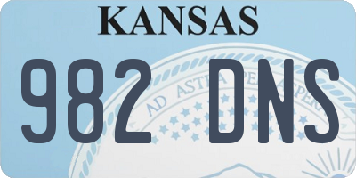 KS license plate 982DNS