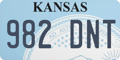 KS license plate 982DNT