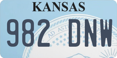 KS license plate 982DNW