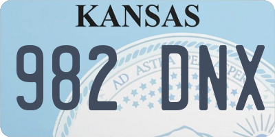 KS license plate 982DNX