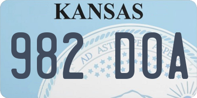 KS license plate 982DOA