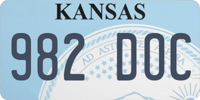 KS license plate 982DOC
