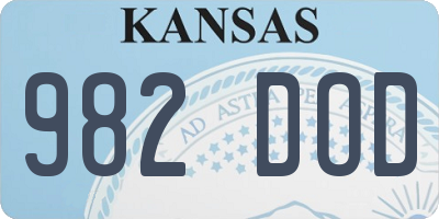 KS license plate 982DOD