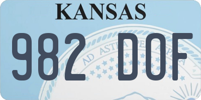 KS license plate 982DOF