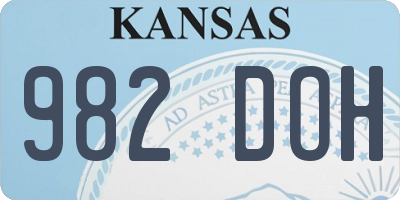 KS license plate 982DOH