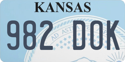 KS license plate 982DOK