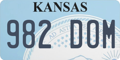 KS license plate 982DOM