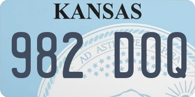 KS license plate 982DOQ