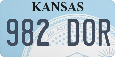 KS license plate 982DOR