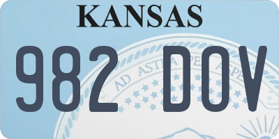 KS license plate 982DOV