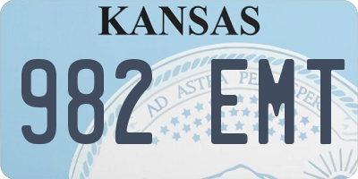 KS license plate 982EMT