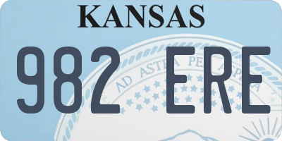KS license plate 982ERE