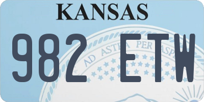 KS license plate 982ETW