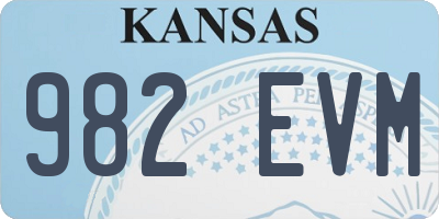 KS license plate 982EVM