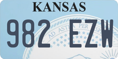 KS license plate 982EZW
