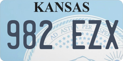 KS license plate 982EZX