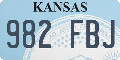 KS license plate 982FBJ