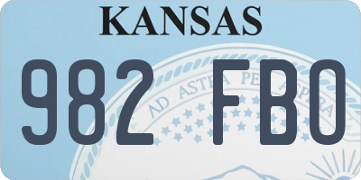 KS license plate 982FBO