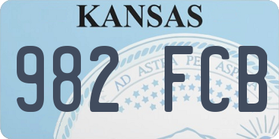 KS license plate 982FCB