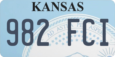 KS license plate 982FCI