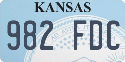 KS license plate 982FDC