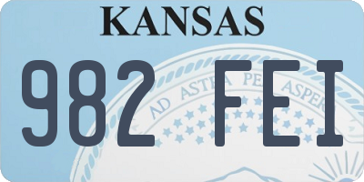 KS license plate 982FEI