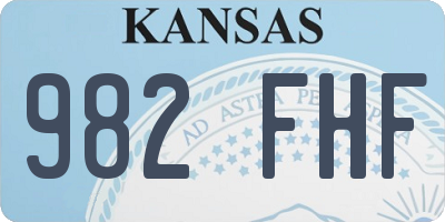 KS license plate 982FHF