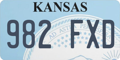 KS license plate 982FXD