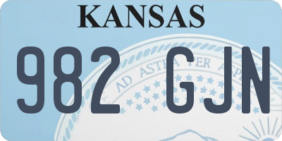 KS license plate 982GJN