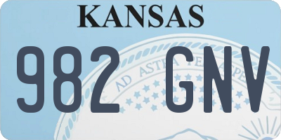 KS license plate 982GNV