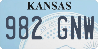 KS license plate 982GNW