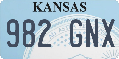 KS license plate 982GNX